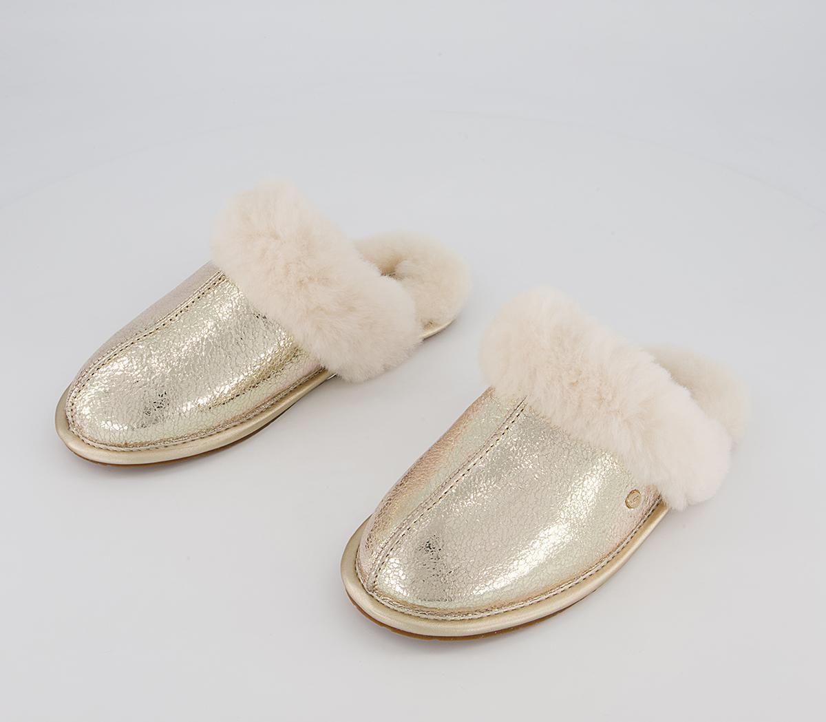 UGG Scuffette II Metallic Sparkle Slippers Soft Gold - Women's Slippers
