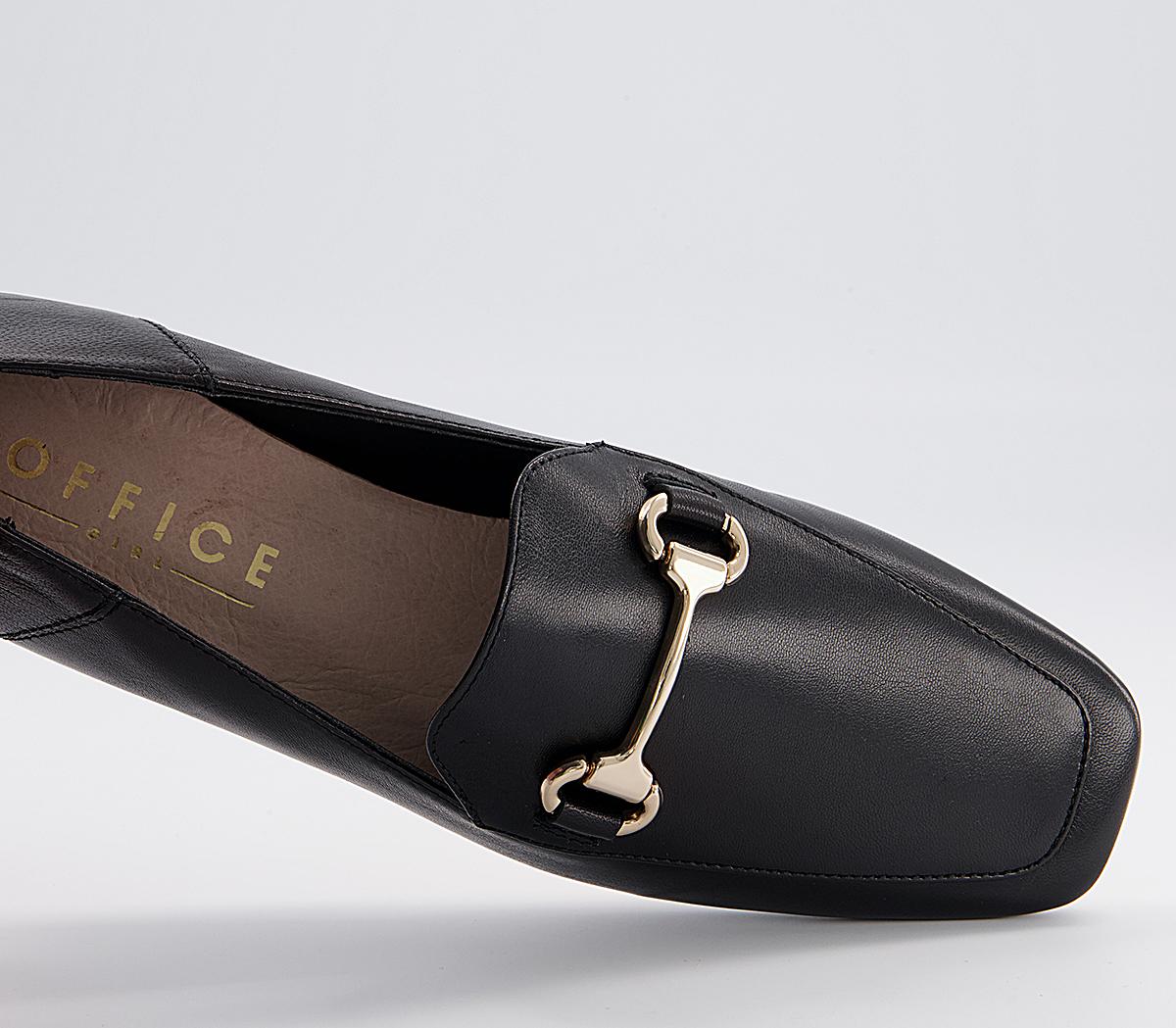Office Fondly Square Toe Snaffle Loafers Office Fondly Square Toe Snaffle Loafers Black Leather