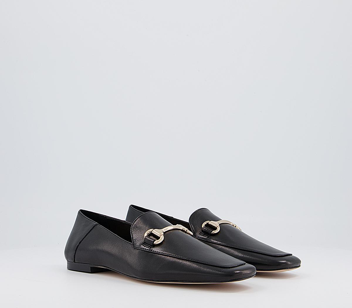 Office Fondly Square Toe Snaffle Loafers Office Fondly Square Toe Snaffle Loafers Black Leather