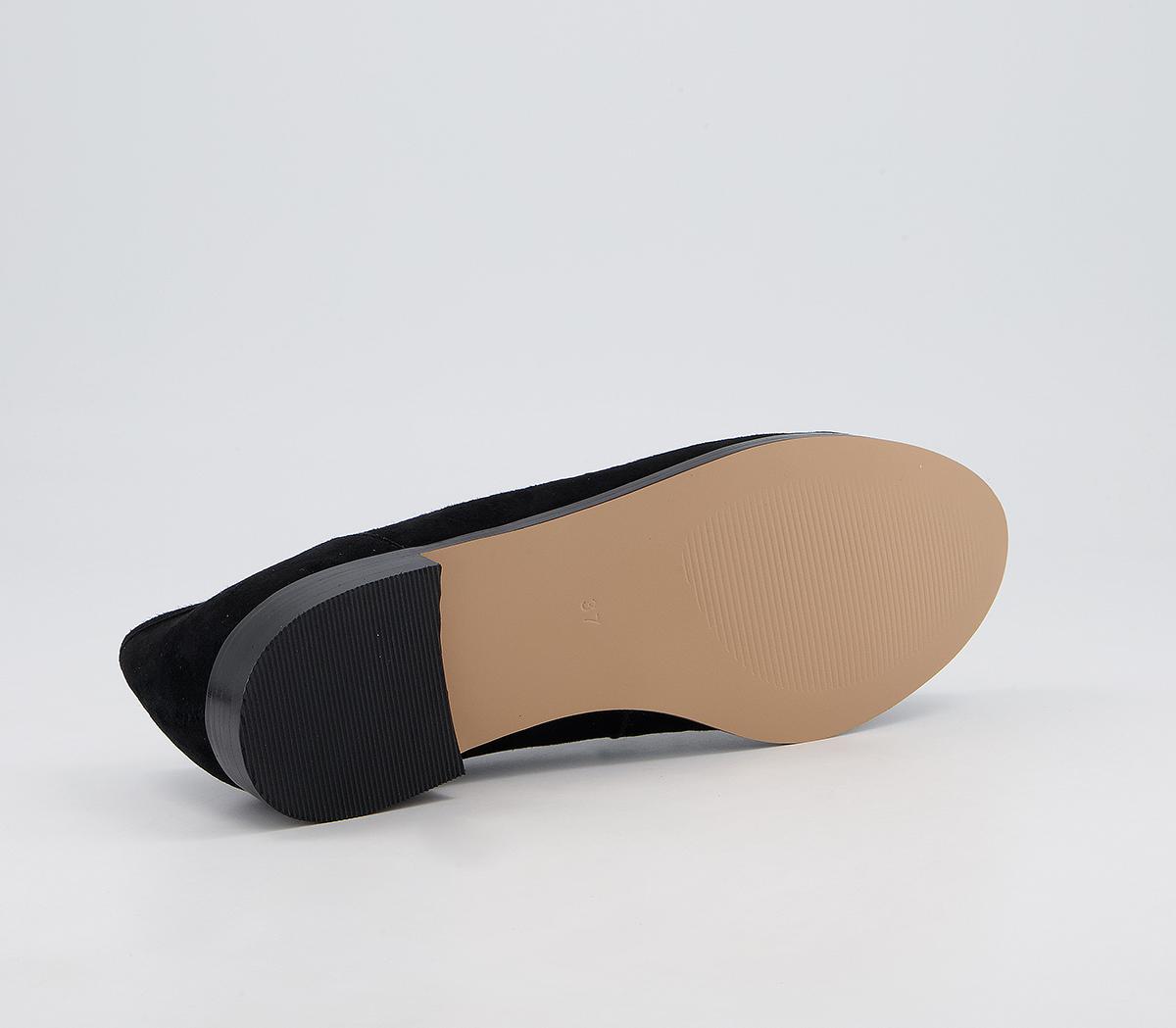 Office Fixation Studded Loafers Office Fixation Studded Loafers Black Suede Silver Hardware