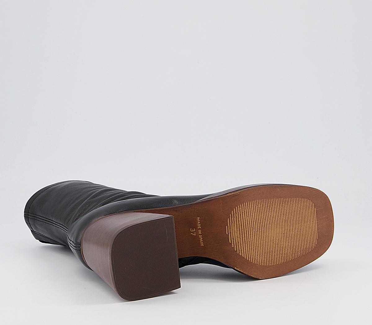 Office Auckland Platform Sock Boots Office Auckland Platform Sock Boots Black Leather