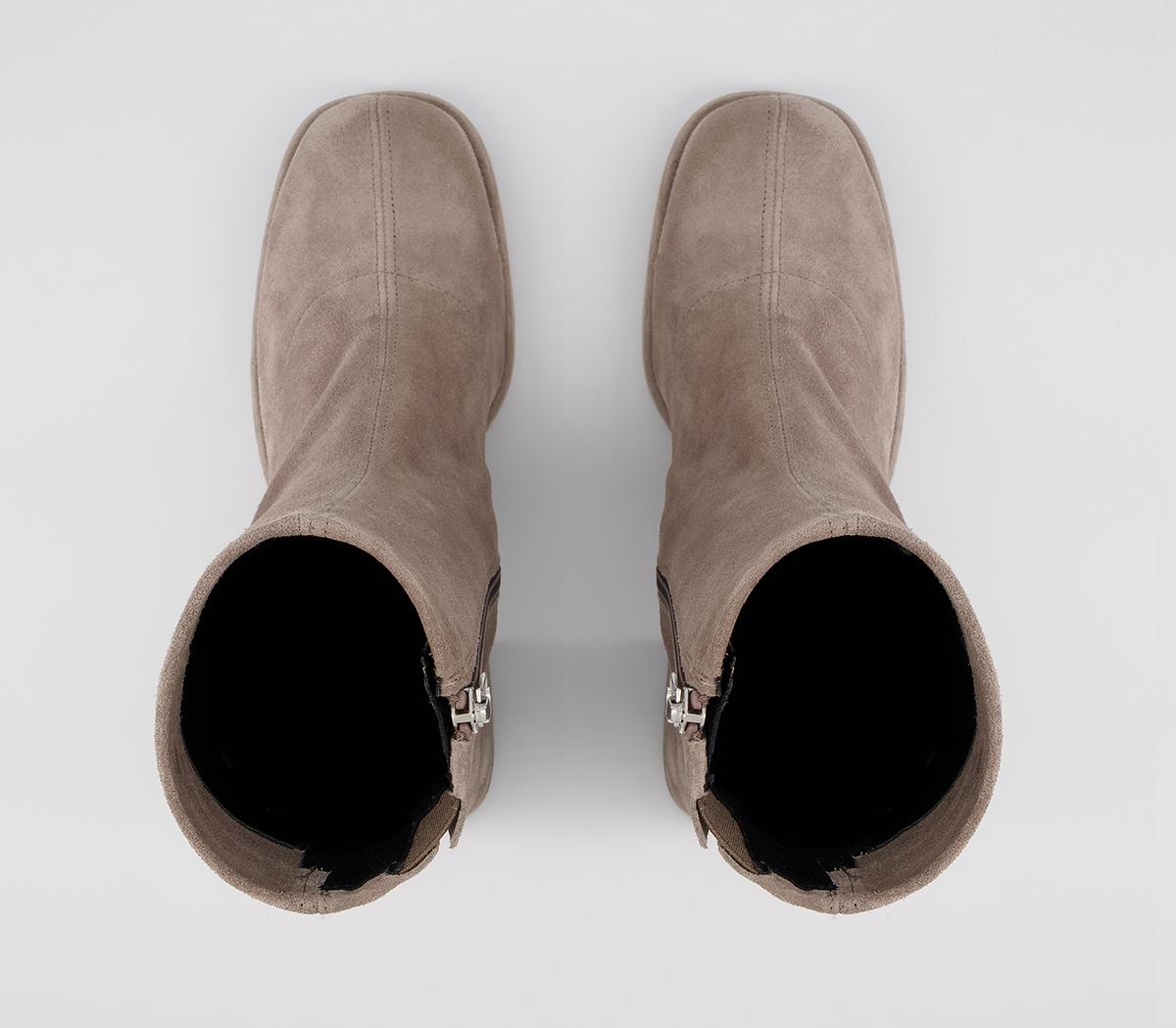Office Auckland Platform Sock Boots Office Auckland Platform Sock Boots Warm Grey Suede