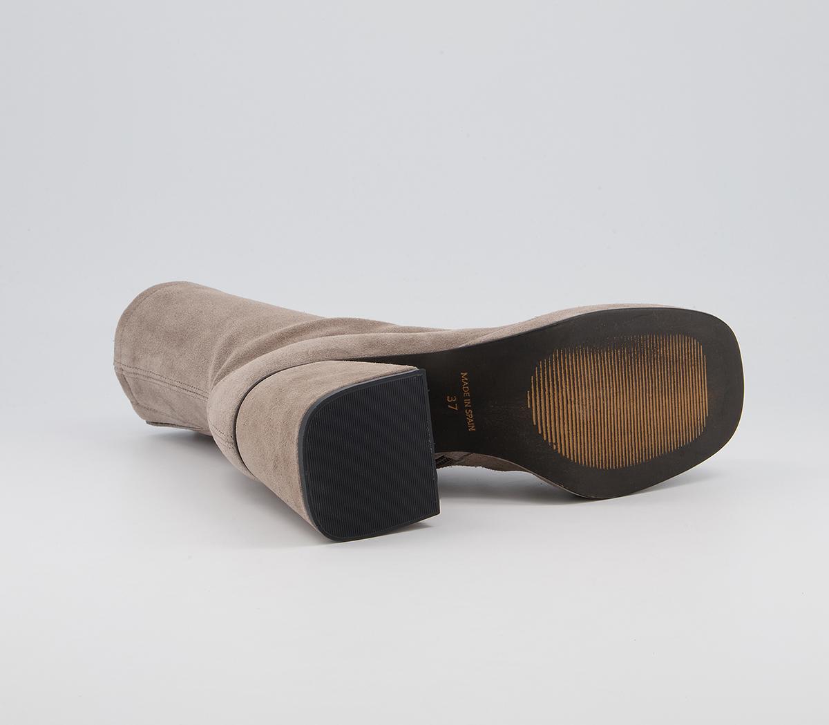 Office Auckland Platform Sock Boots Office Auckland Platform Sock Boots Warm Grey Suede