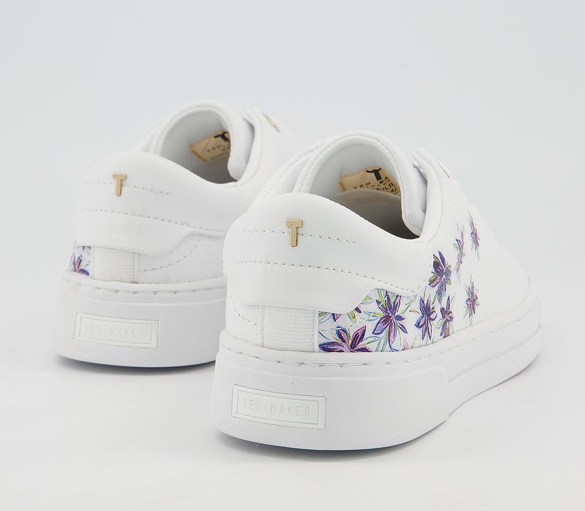 Ted Baker Keylie Trainers White Floral - Flat Shoes for Women