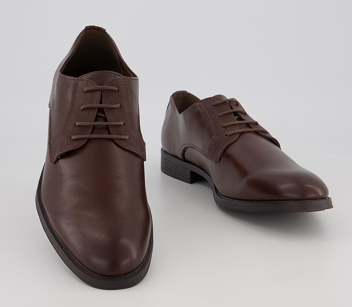 OFFICE Maldon Round Toe Derby Shoes Brown - Men’s Smart Shoes
