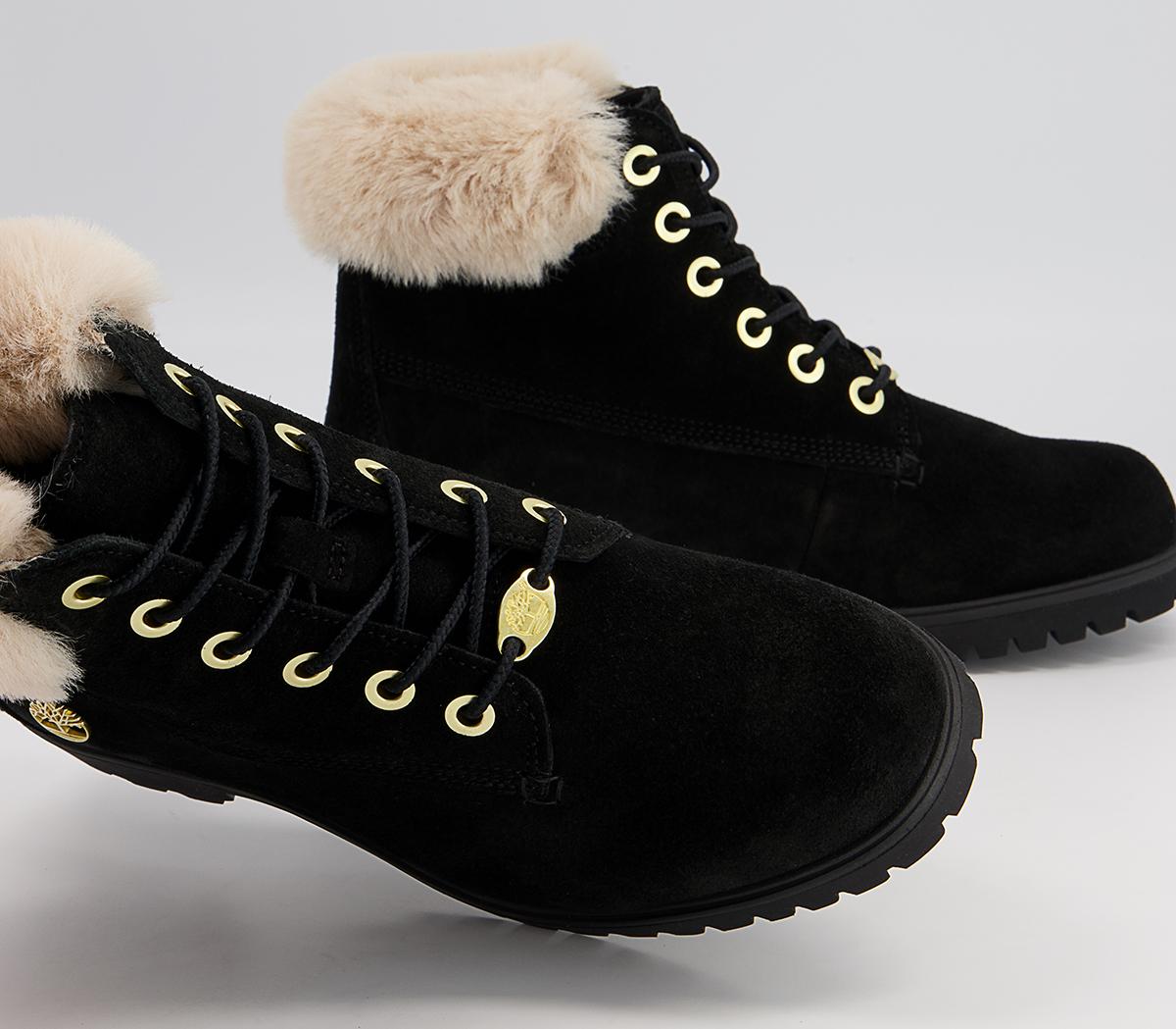 timberland 6 inch slim fur cuff boots medium grey suede