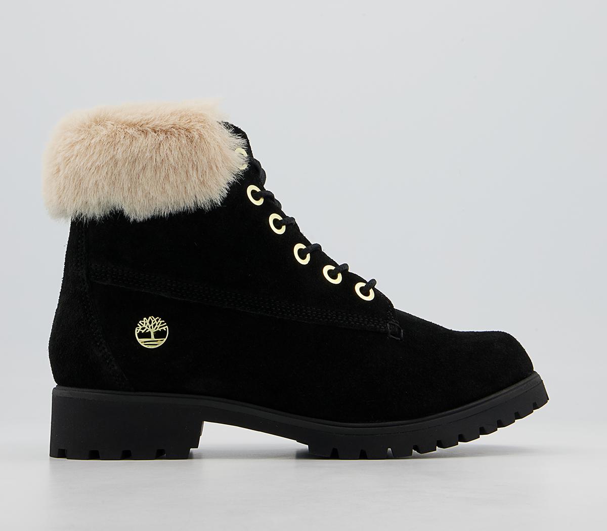 timberland 6 inch slim fur cuff boots medium grey suede