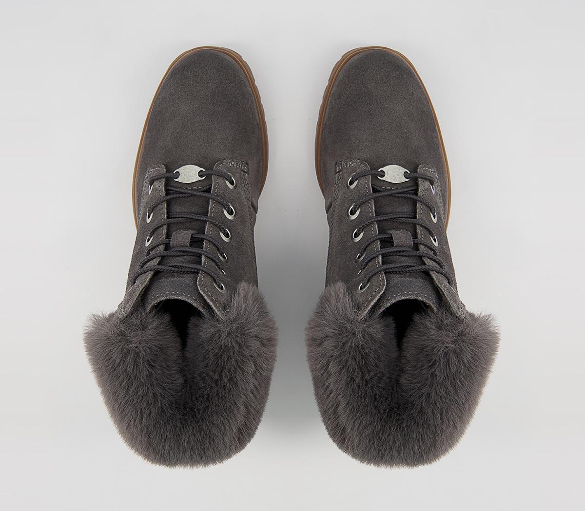 Timberland 6 Inch Slim Fur Cuff Boots Timberland 6 Inch Slim Fur Cuff Boots Medium Grey Suede