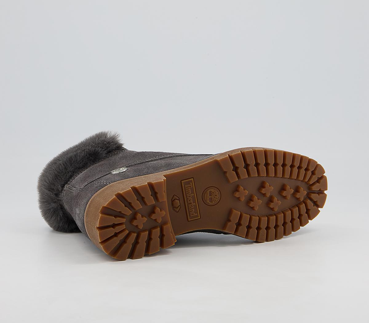 Timberland 6 Inch Slim Fur Cuff Boots Timberland 6 Inch Slim Fur Cuff Boots Medium Grey Suede