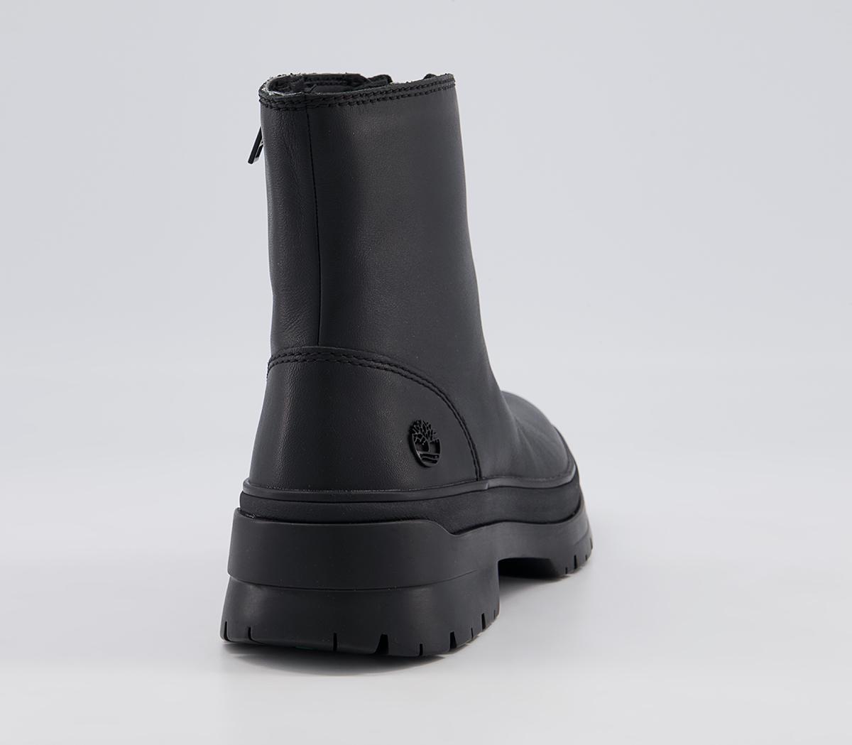 Timberland Malynn Front Zip Boots Timberland Malynn Front Zip Boots Black Leather