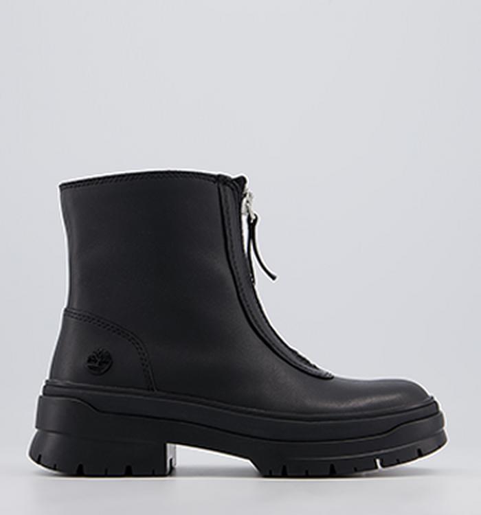 Timberland Malynn Front Zip Boots Black Leather