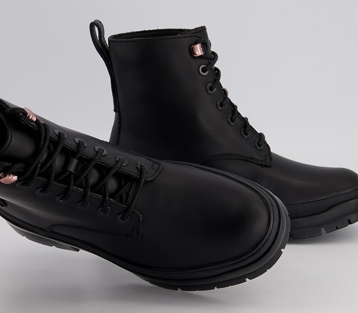 Timberland Malynn Lace Up Boots Timberland Malynn Lace Up Boots Black Leather