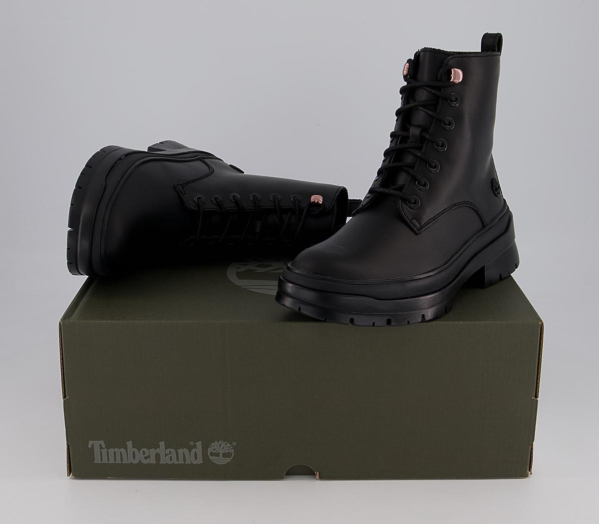 Timberland Malynn Lace Up Boots Timberland Malynn Lace Up Boots Black Leather