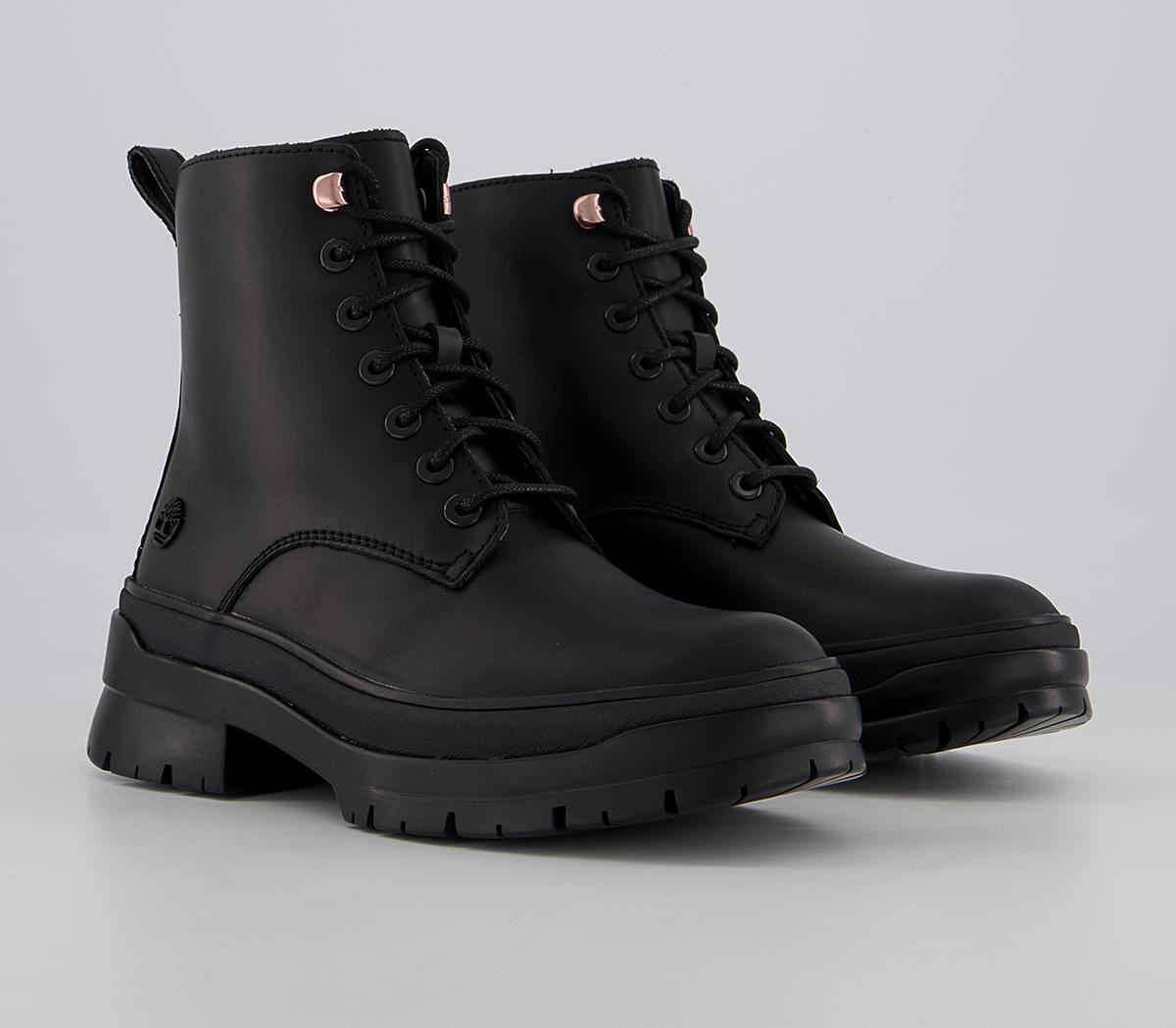 Timberland Malynn Lace Up Boots Timberland Malynn Lace Up Boots Black Leather