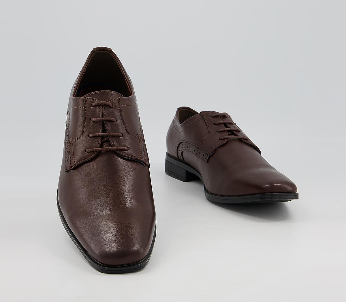 OFFICE Marton Chisel Toe Derby Shoes Brown - Men’s Smart Shoes