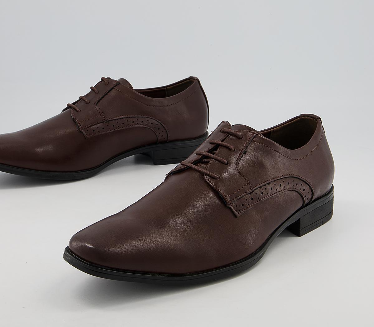 OFFICE Marton Chisel Toe Derby Shoes Brown - Men’s Smart Shoes