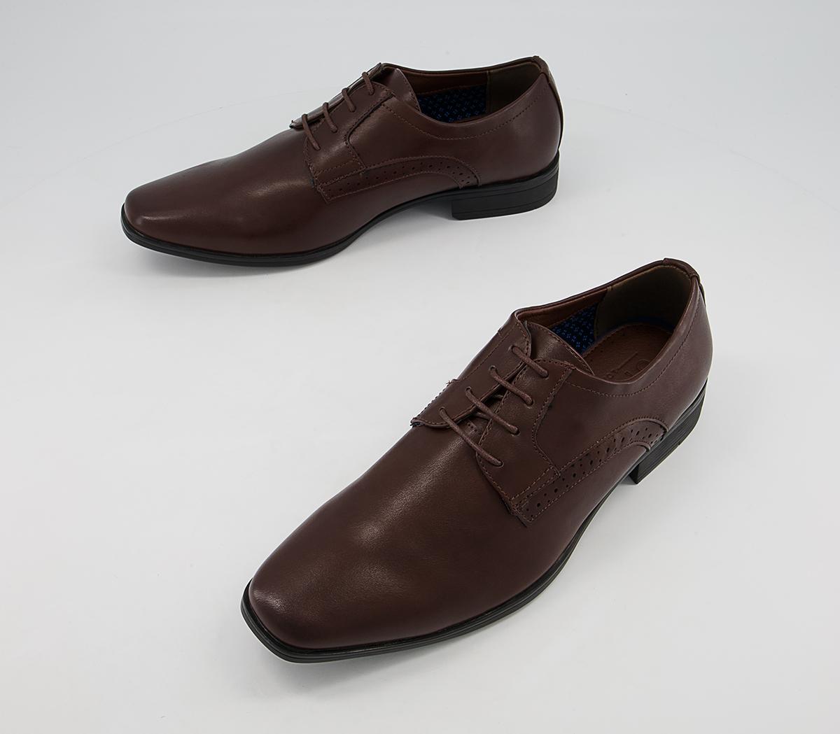 OFFICE Marton Chisel Toe Derby Shoes Brown - Men’s Smart Shoes