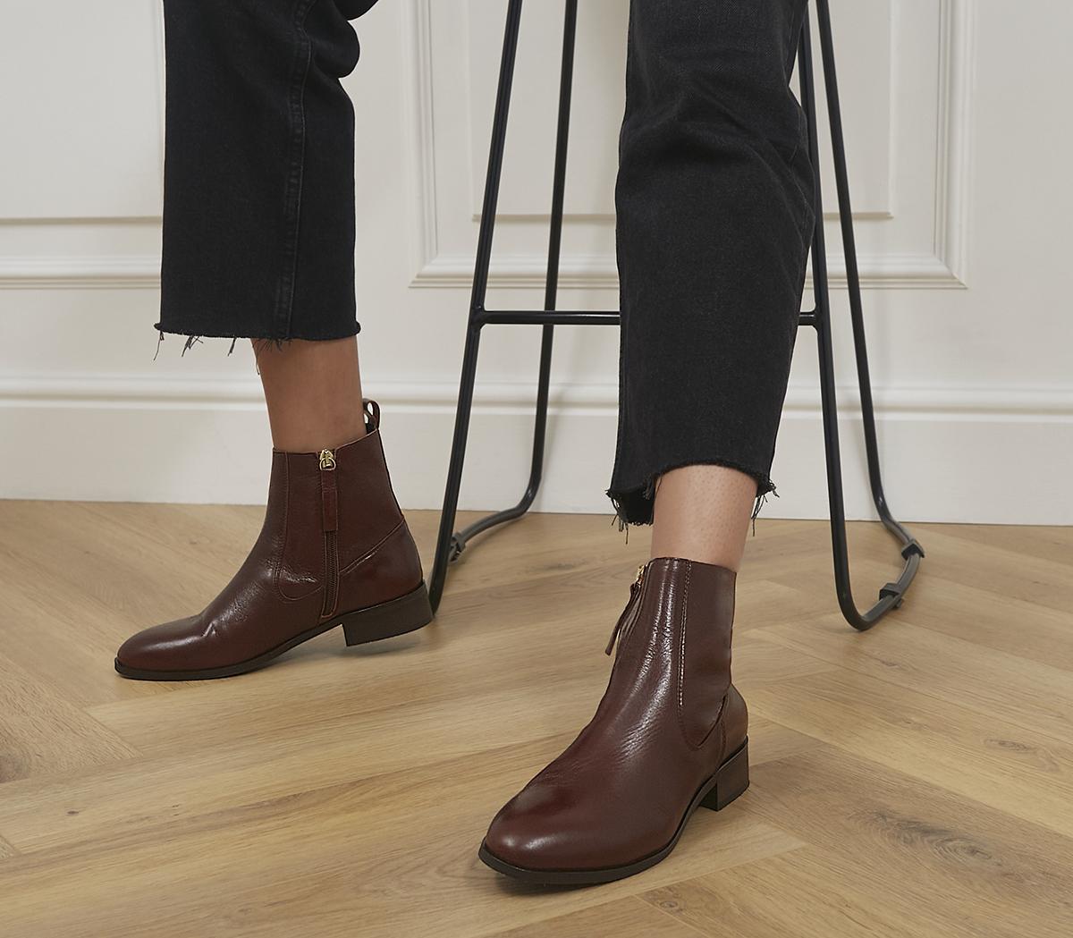 OfficeApart Unlined BootsChocolate Leather