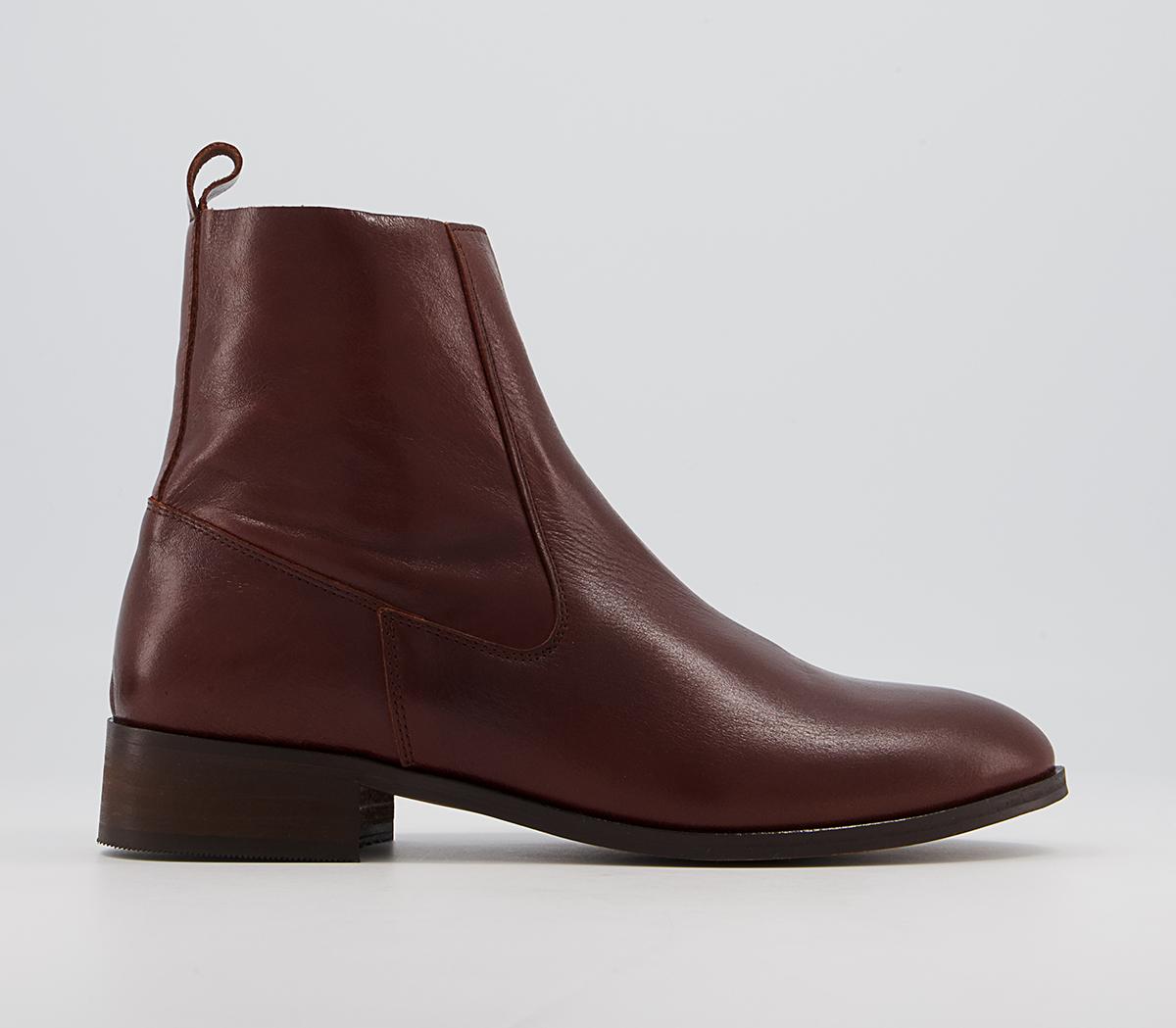 Office Apart Unlined Boots Office Apart Unlined Boots Chocolate Leather