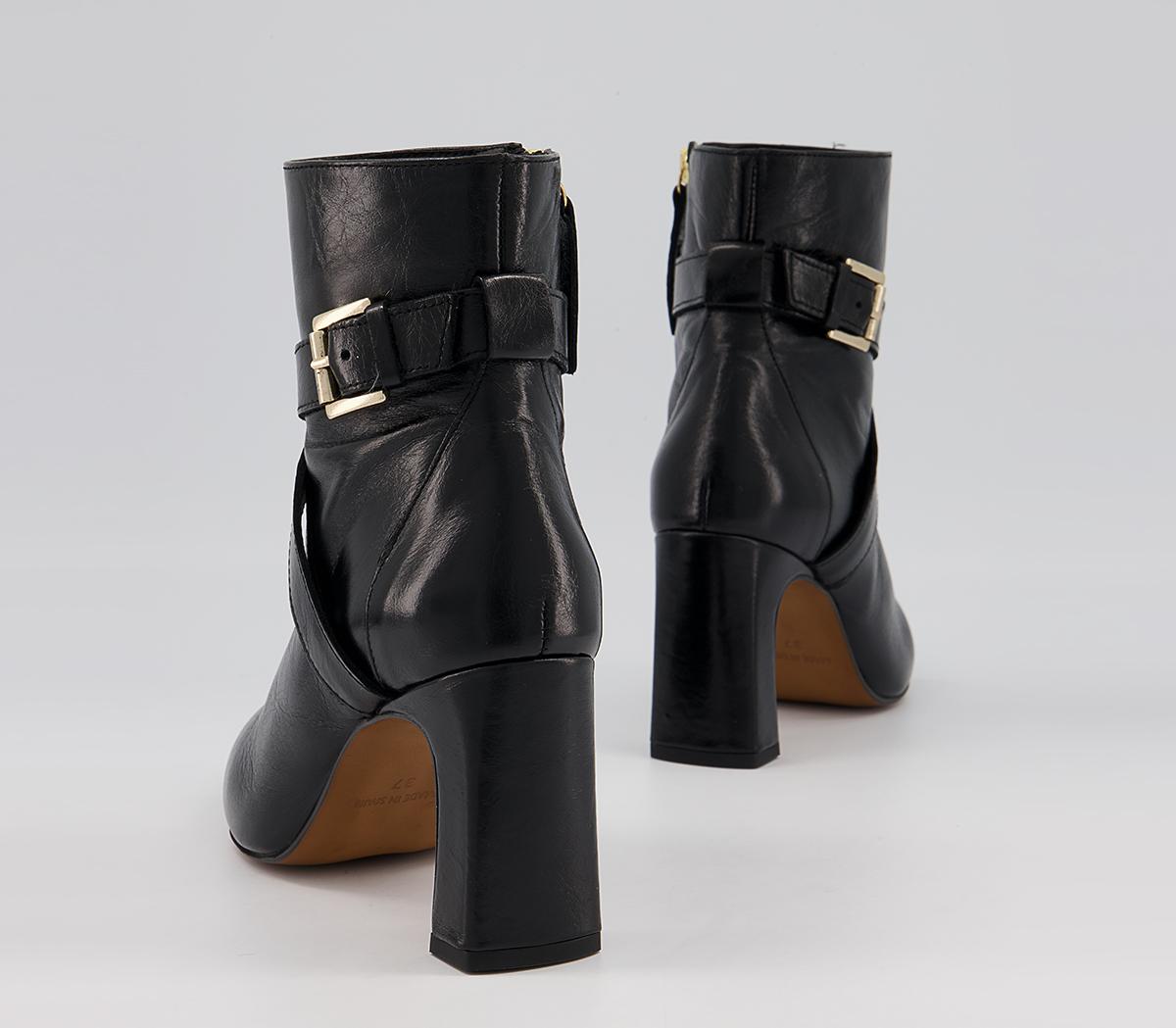 Office Astute Crossover Pointed Toe Boots Office Astute Crossover Pointed Toe Boots Black Leather