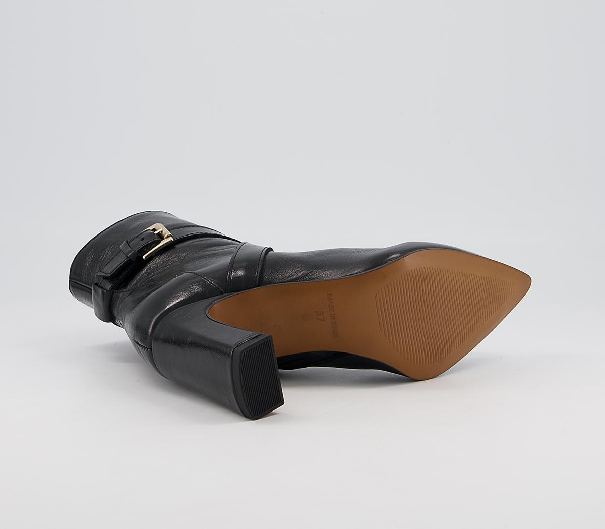 Office Astute Crossover Pointed Toe Boots Office Astute Crossover Pointed Toe Boots Black Leather