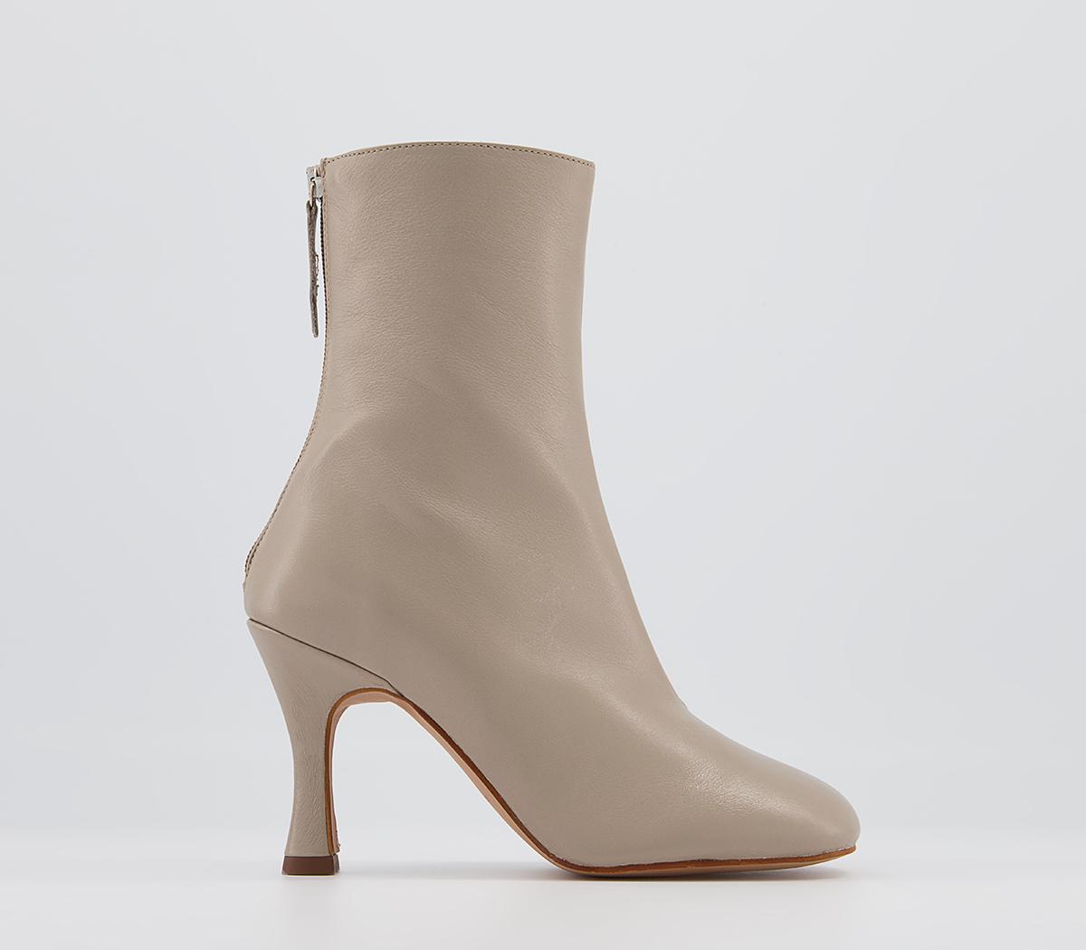 Office Avril Heeled Boots Office Avril Heeled Boots Taupe Leather