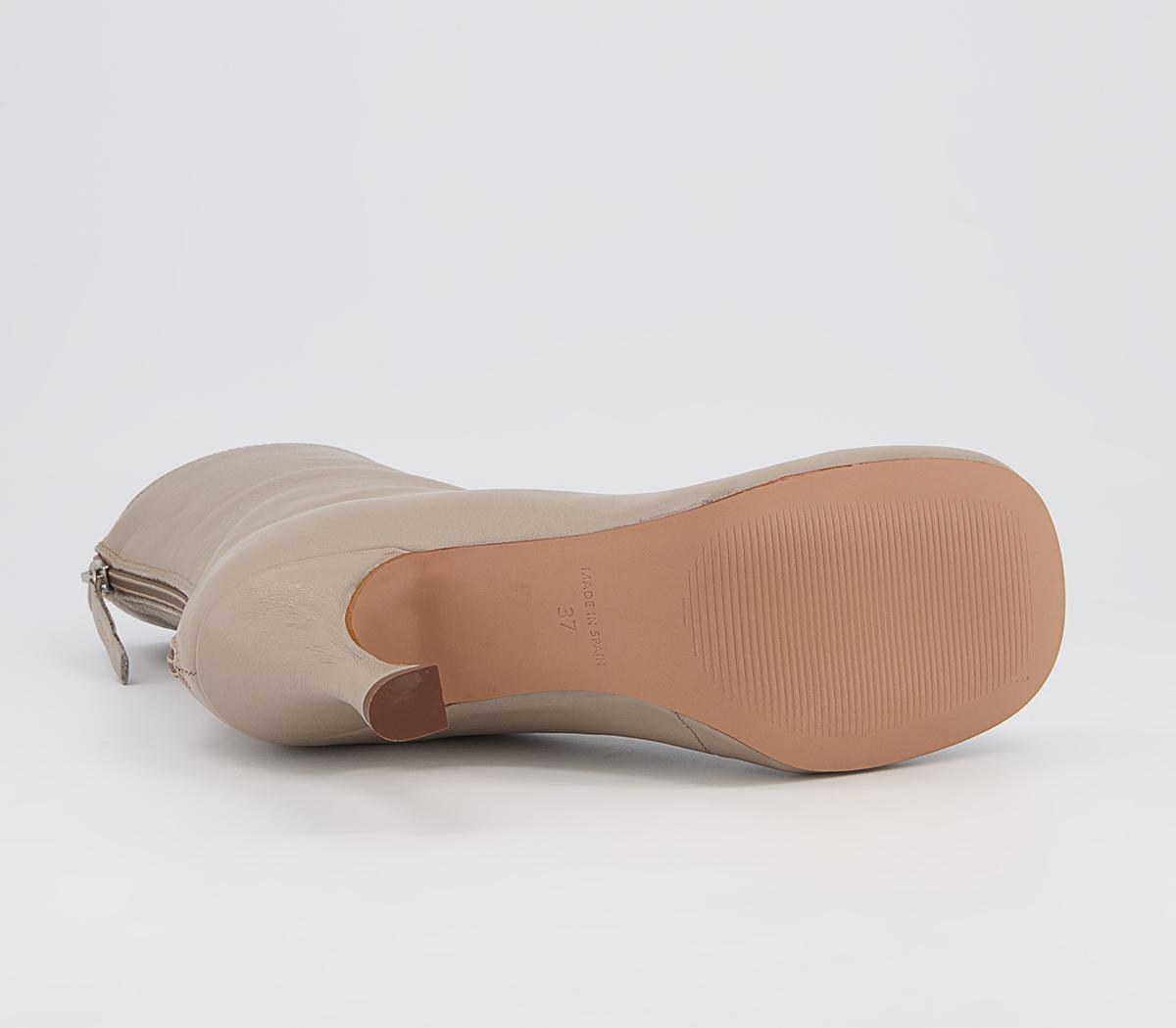 Office Avril Heeled Boots Office Avril Heeled Boots Taupe Leather