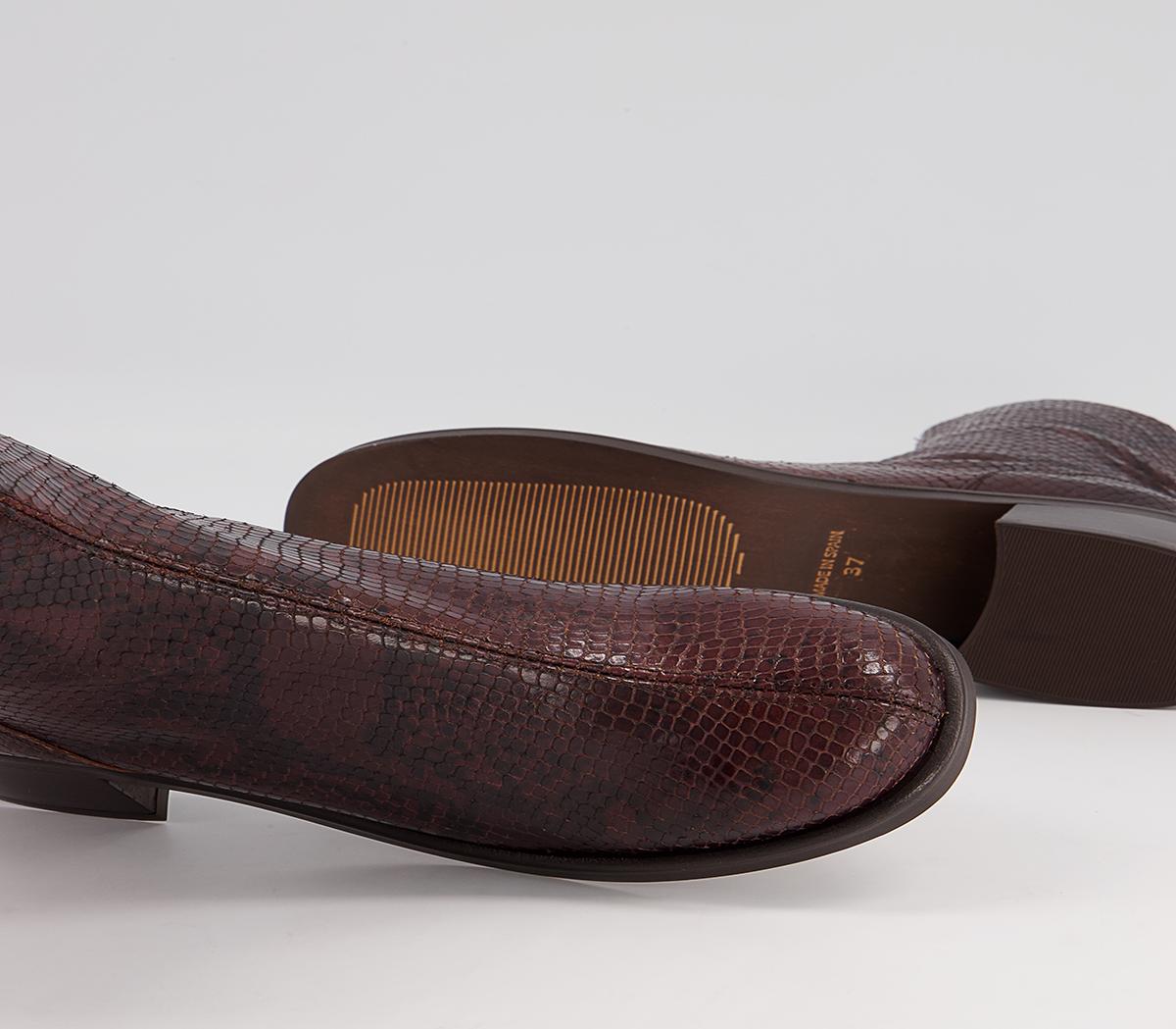 Office Alicante Chunky Clean Boots Office Alicante Chunky Clean Boots Chocolate Snake Leather