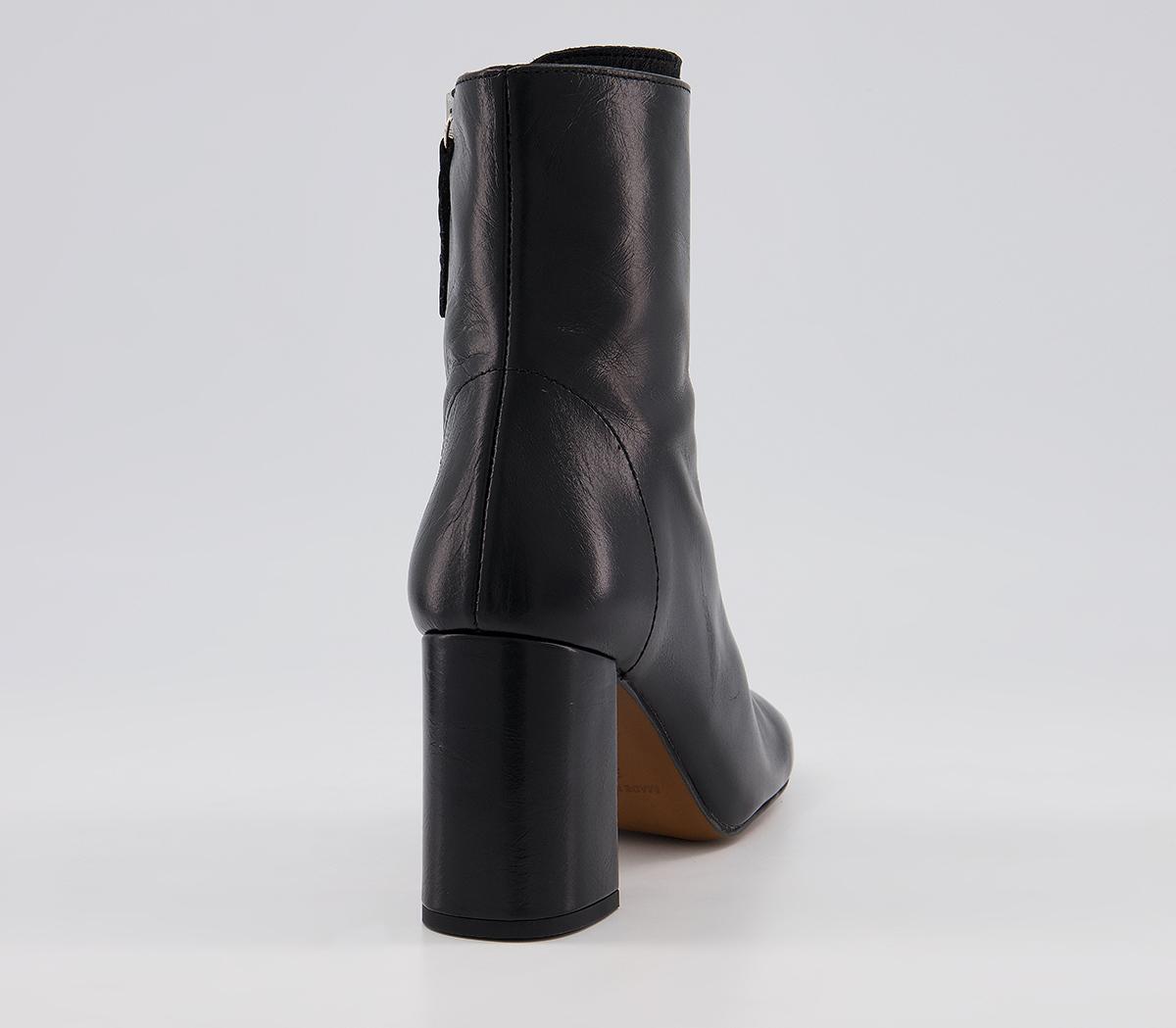 OFFICEAffiliate Lace Up Dressy Square Toe BootsBlack Leather