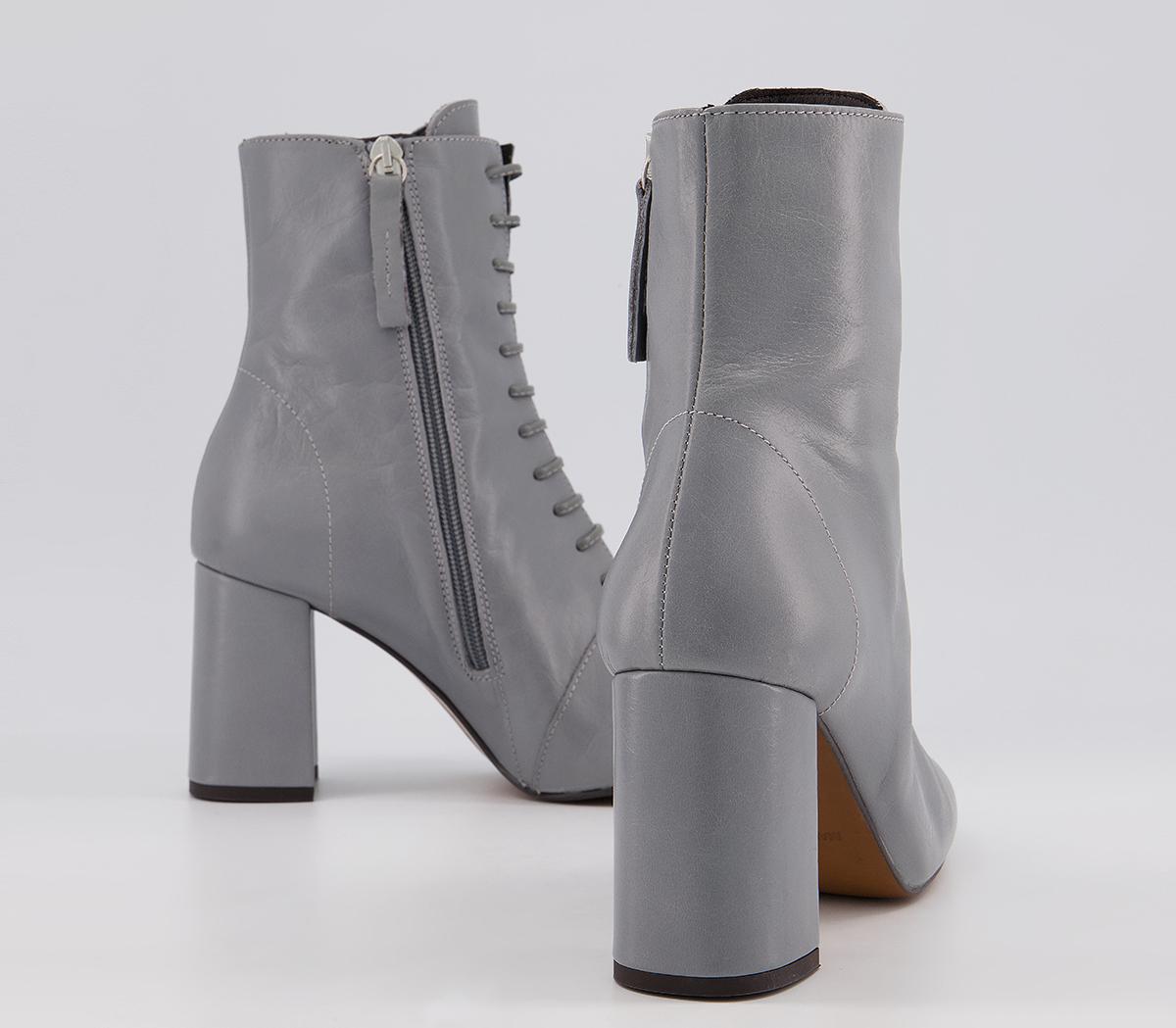 Office Affiliate Lace Up Dressy Square Toe Boots Office Affiliate Lace Up Dressy Square Toe Boots Pale Grey Leather