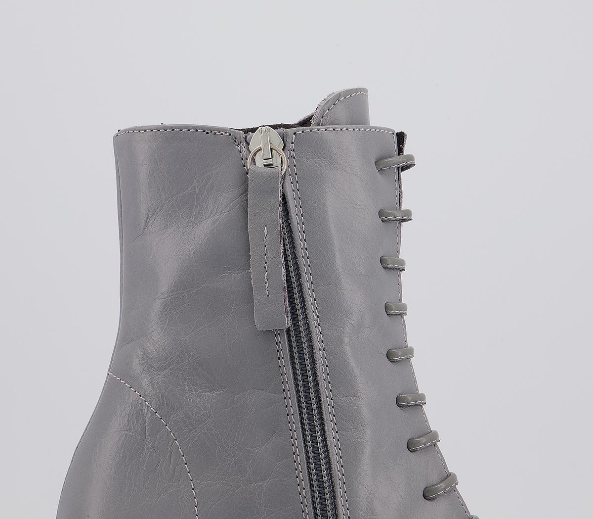 Office Affiliate Lace Up Dressy Square Toe Boots Office Affiliate Lace Up Dressy Square Toe Boots Pale Grey Leather