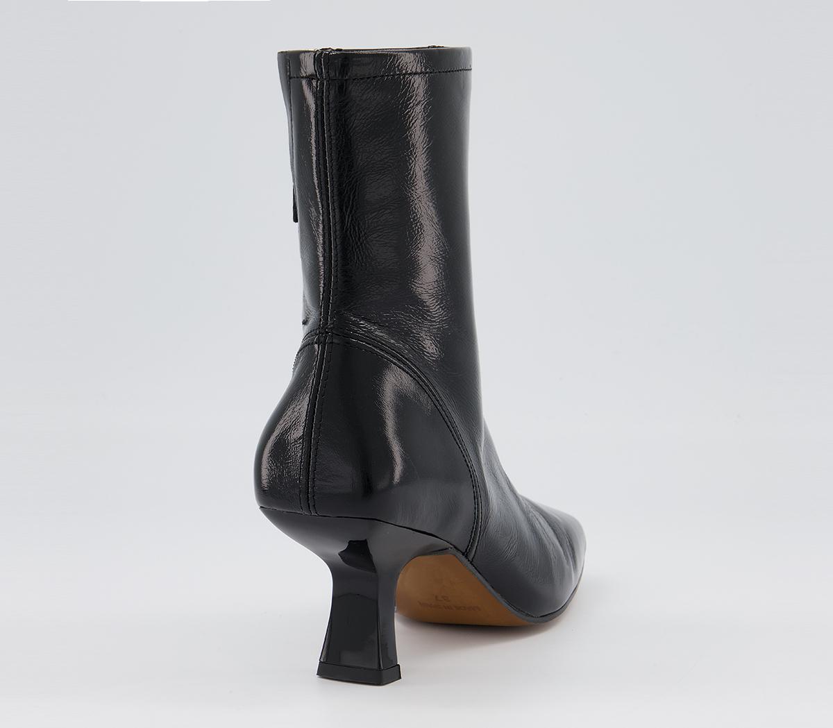 Office Acrobat Abstract Mid Heel Boots Office Acrobat Abstract Mid Heel Boots Black Leather