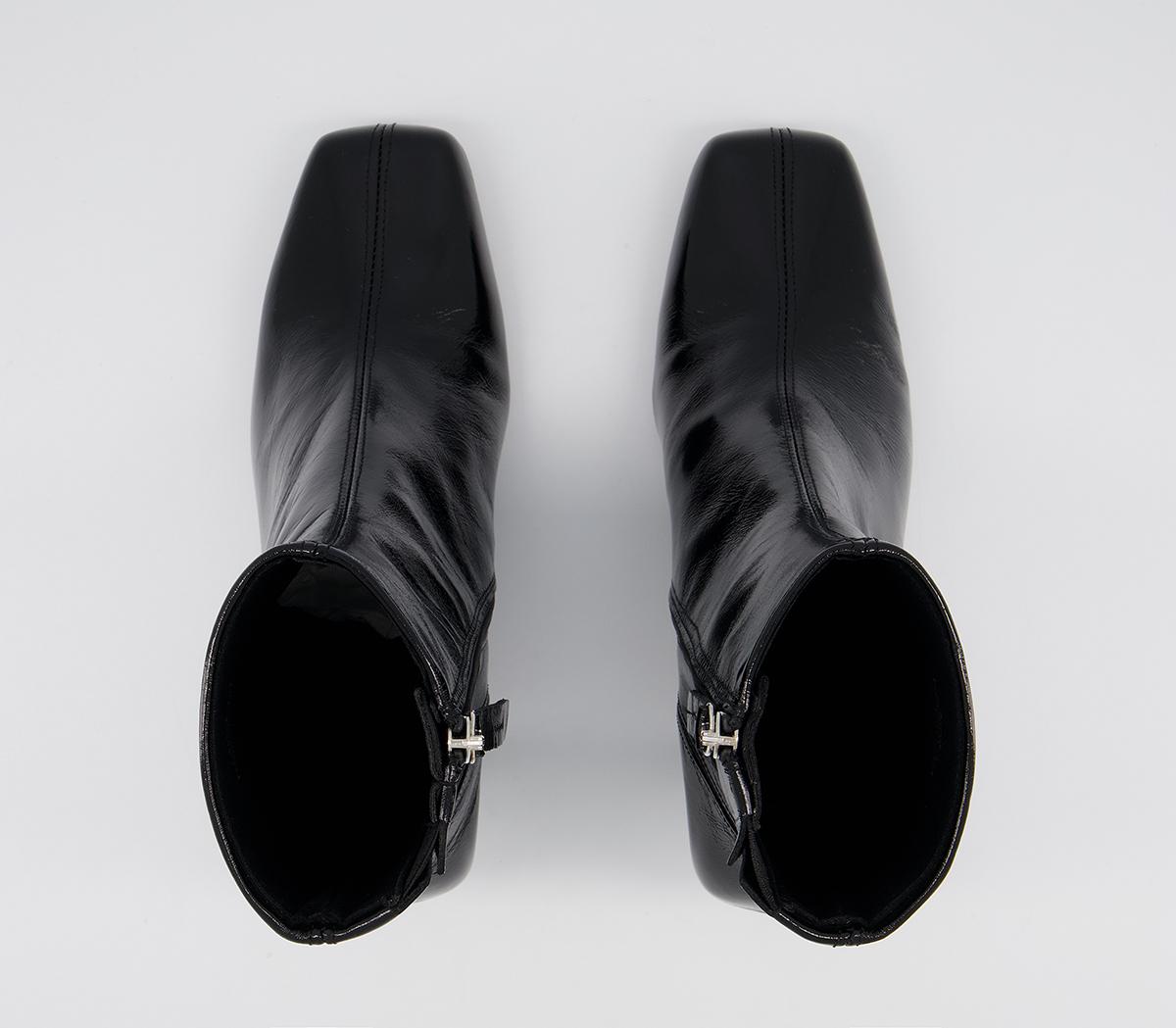 Office Acrobat Abstract Mid Heel Boots Office Acrobat Abstract Mid Heel Boots Black Leather