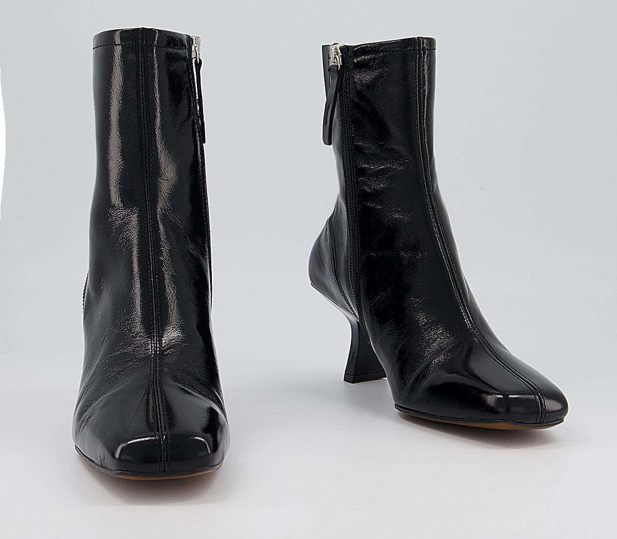 Office Acrobat Abstract Mid Heel Boots Office Acrobat Abstract Mid Heel Boots Black Leather