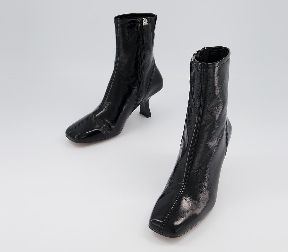 Office Acrobat Abstract Mid Heel Boots Office Acrobat Abstract Mid Heel Boots Black Leather