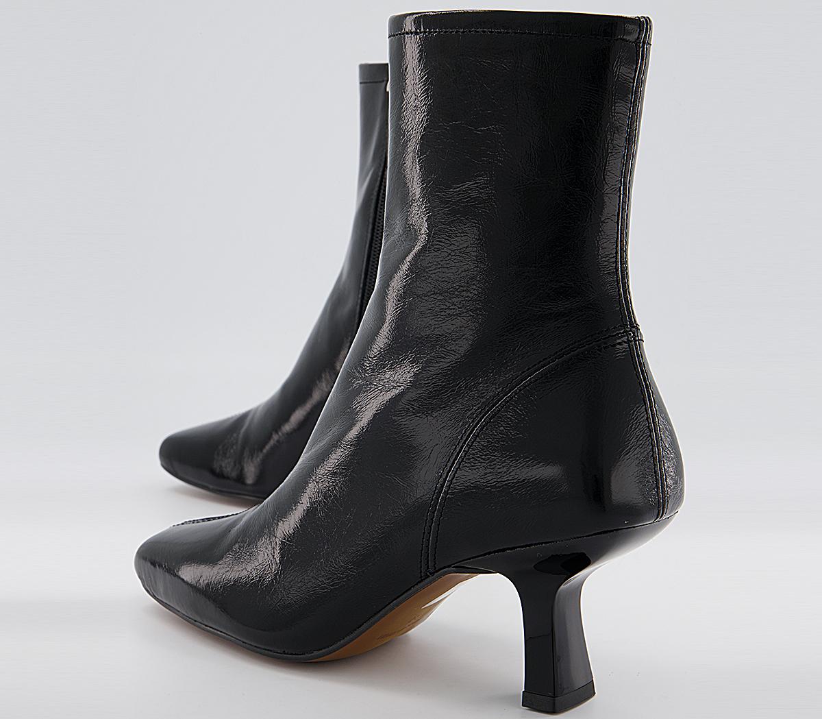 Office Acrobat Abstract Mid Heel Boots Office Acrobat Abstract Mid Heel Boots Black Leather