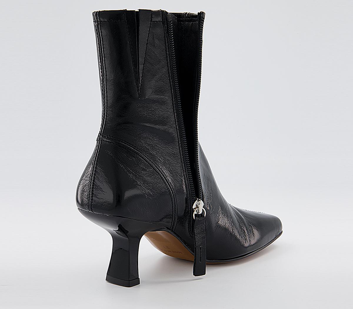 Office Acrobat Abstract Mid Heel Boots Office Acrobat Abstract Mid Heel Boots Black Leather