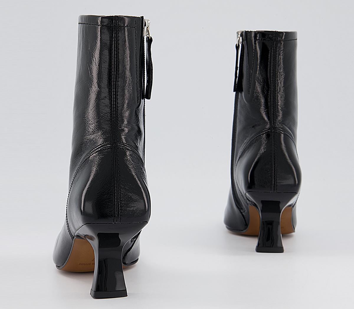 Office Acrobat Abstract Mid Heel Boots Office Acrobat Abstract Mid Heel Boots Black Leather