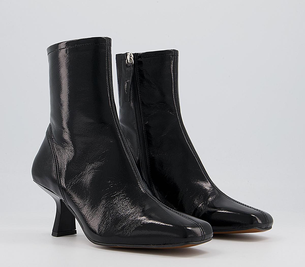 Office Acrobat Abstract Mid Heel Boots Office Acrobat Abstract Mid Heel Boots Black Leather