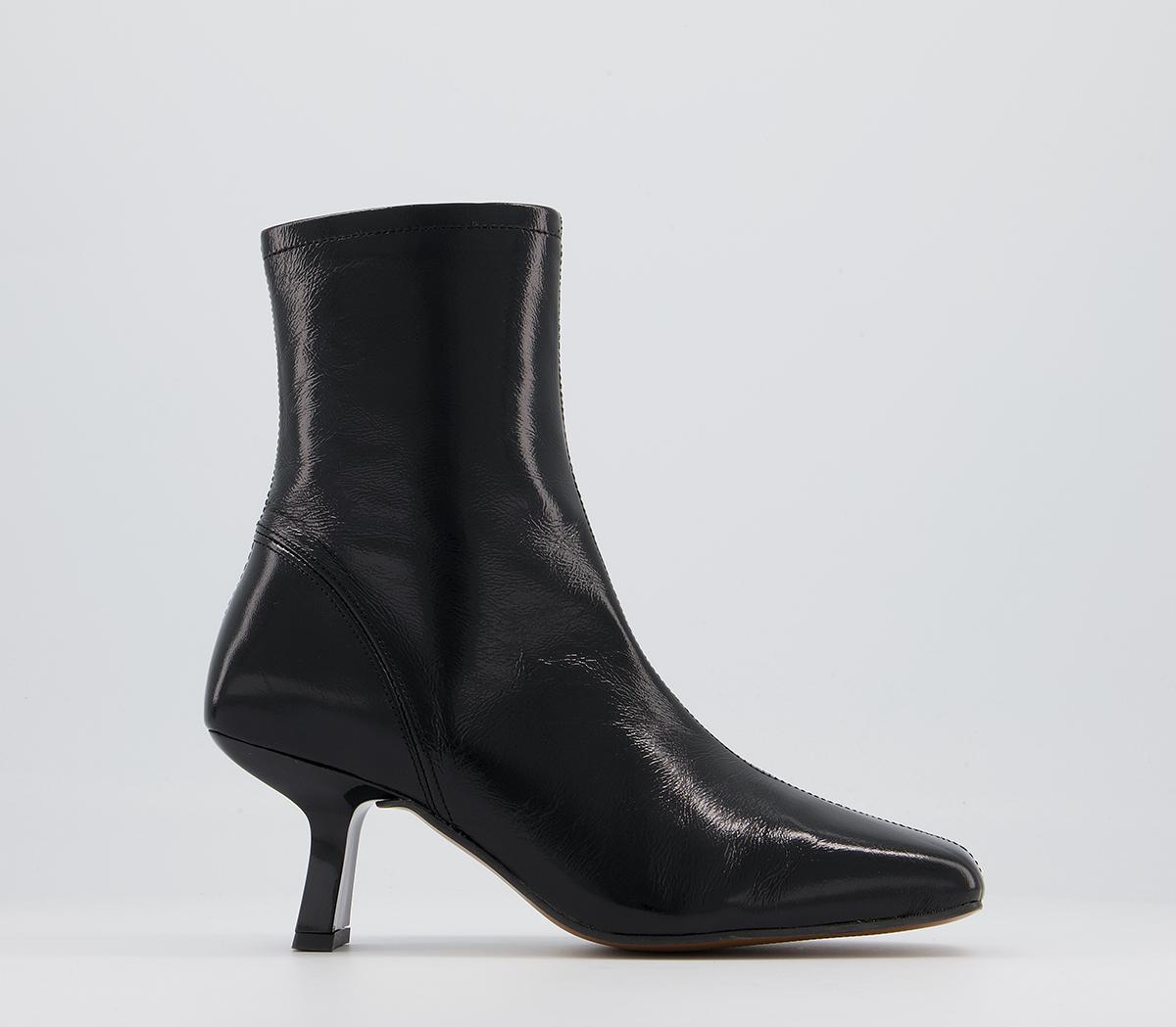 Office Acrobat Abstract Mid Heel Boots Office Acrobat Abstract Mid Heel Boots Black Leather