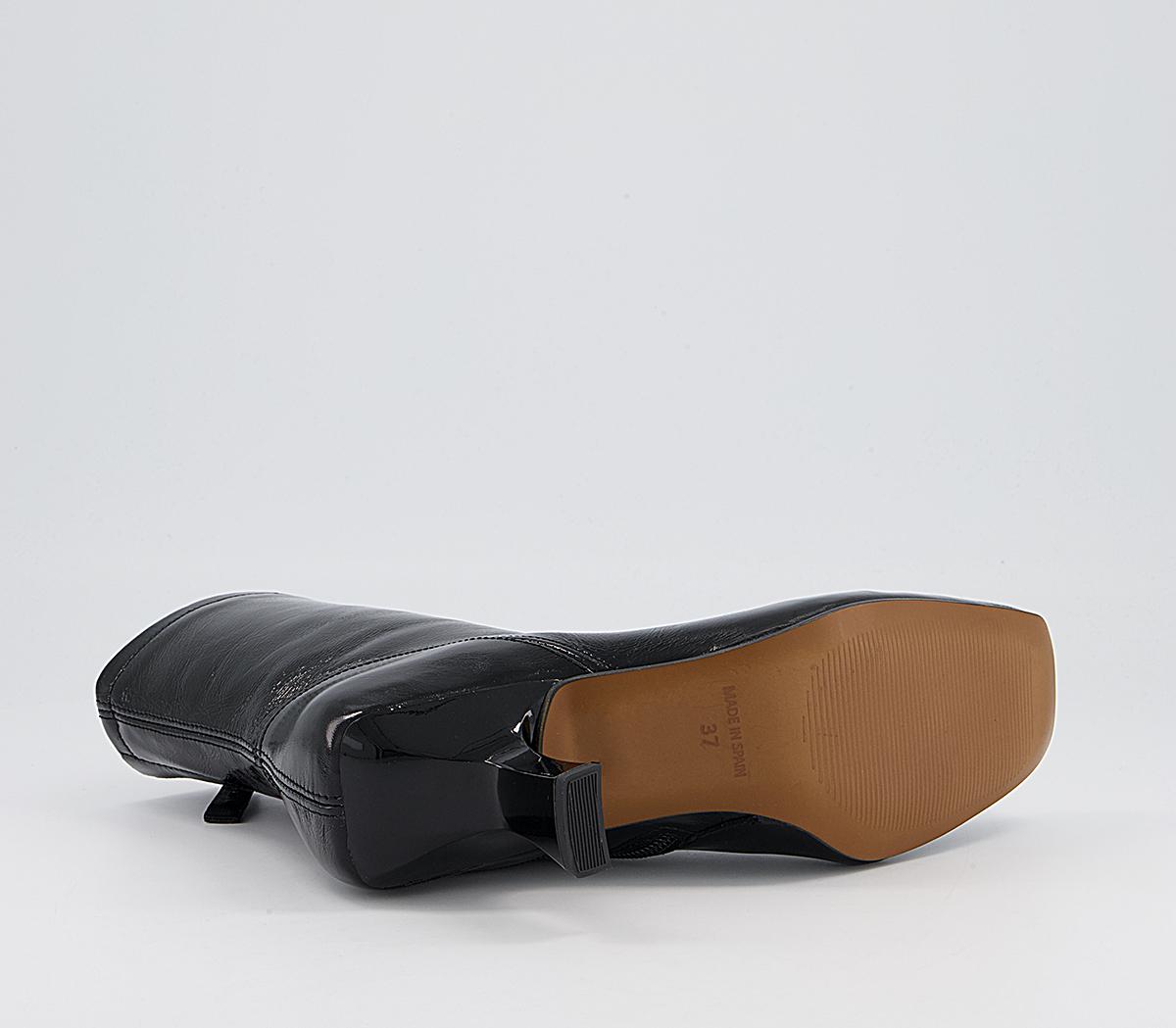 Office Acrobat Abstract Mid Heel Boots Office Acrobat Abstract Mid Heel Boots Black Leather