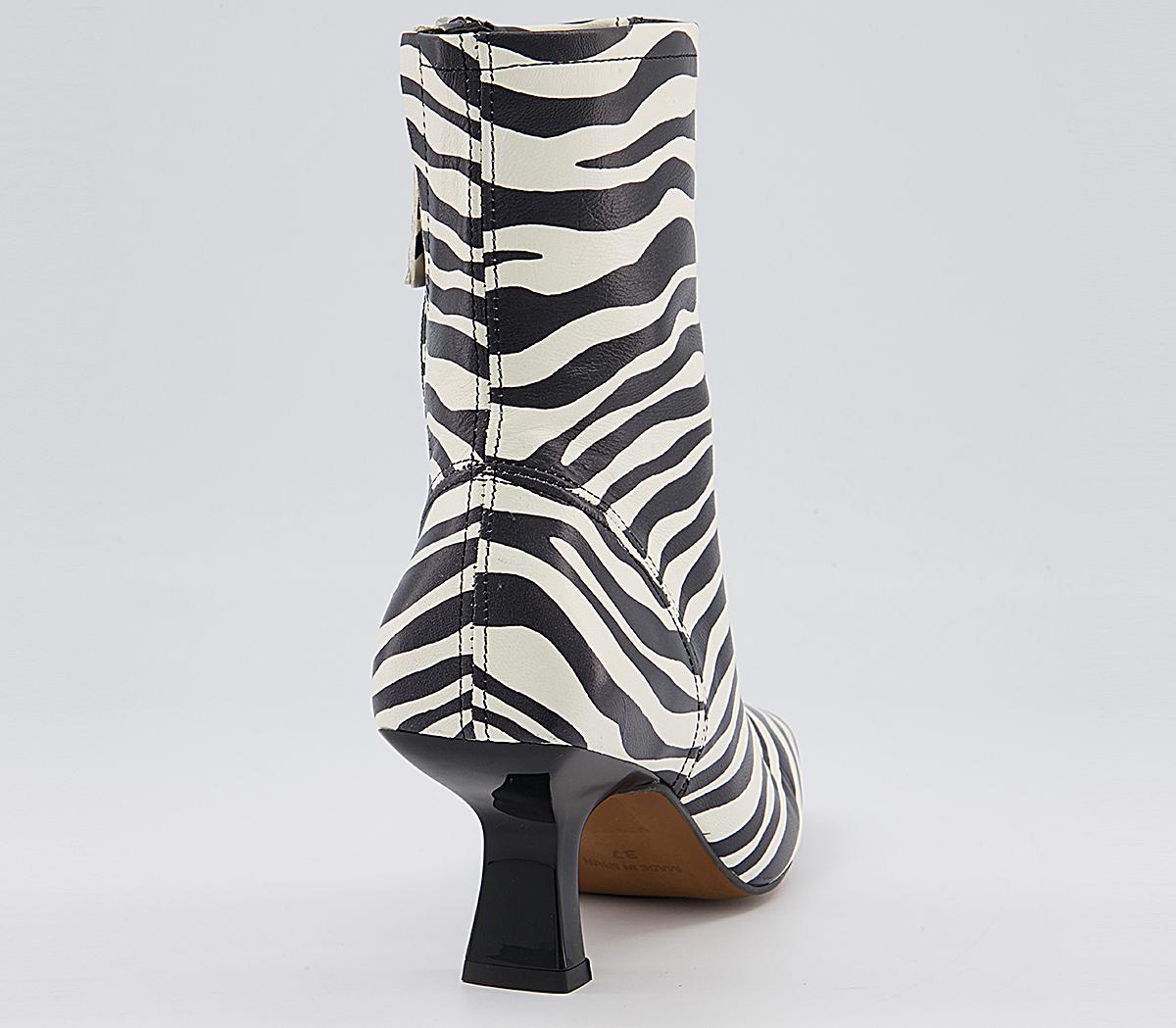 Office Acrobat Abstract Mid Heel Boots Office Acrobat Abstract Mid Heel Boots Zebra Leather