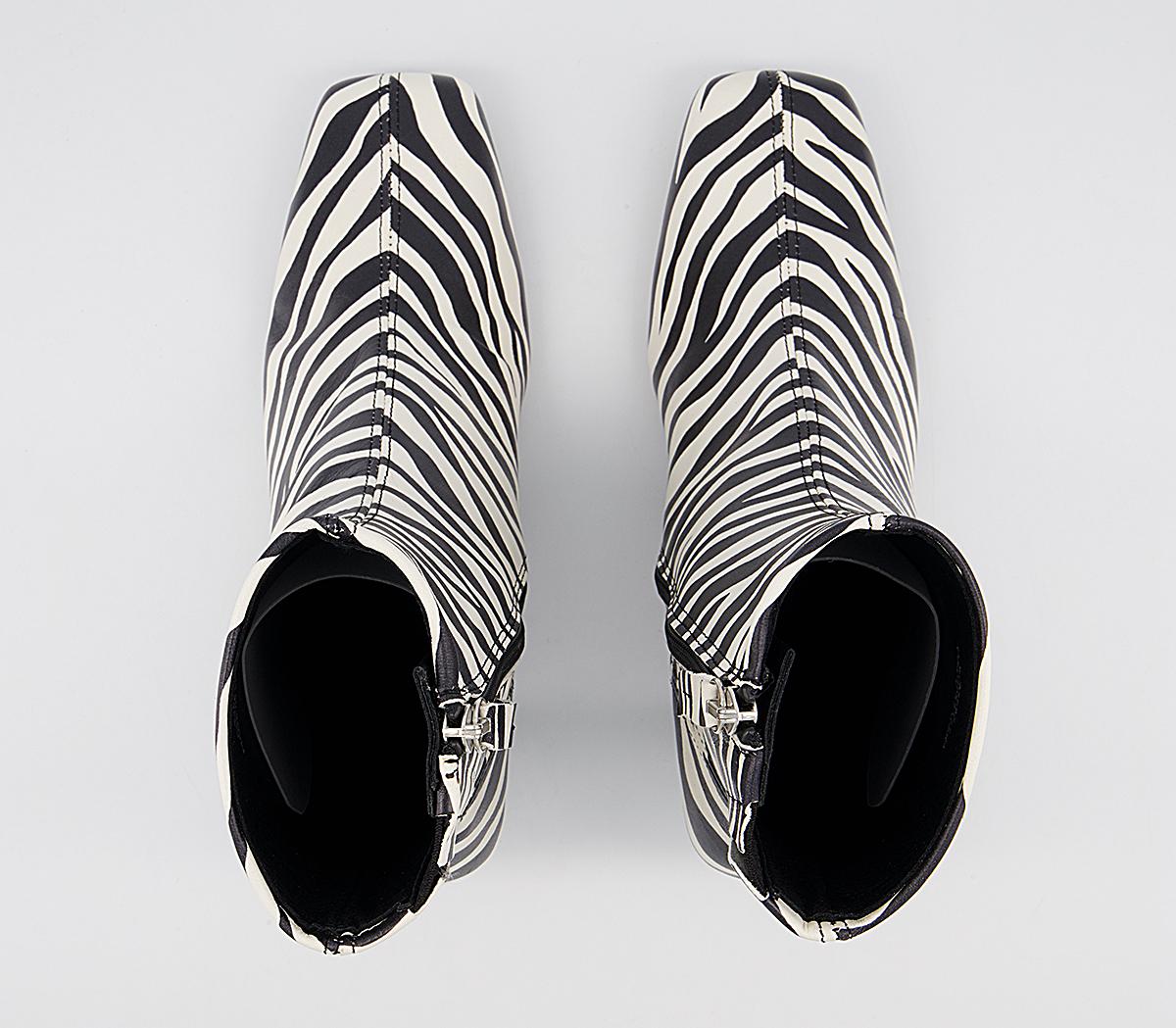 Office Acrobat Abstract Mid Heel Boots Office Acrobat Abstract Mid Heel Boots Zebra Leather