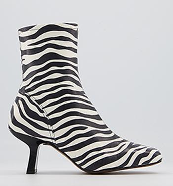 black animal print boots
