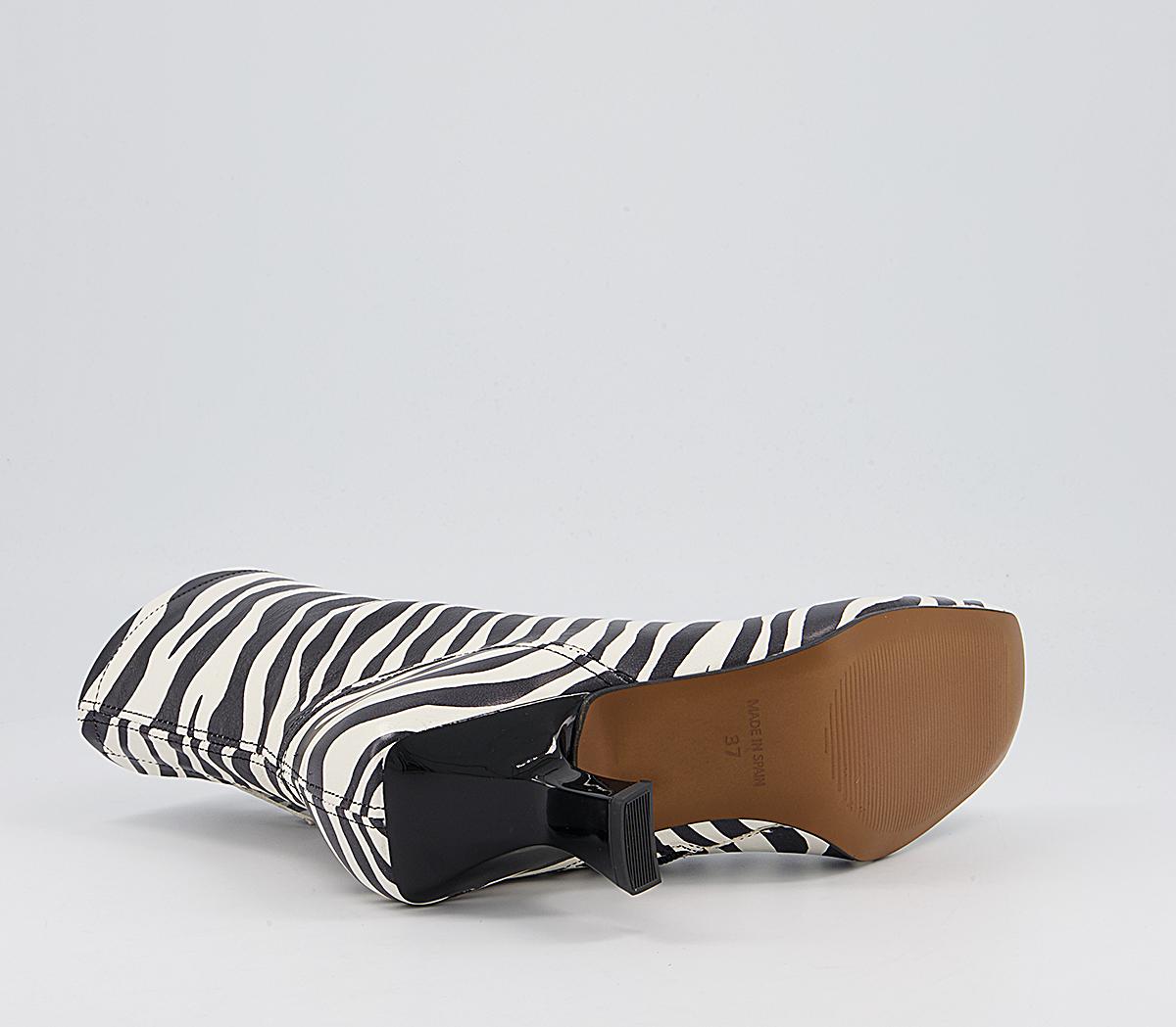 Office Acrobat Abstract Mid Heel Boots Office Acrobat Abstract Mid Heel Boots Zebra Leather