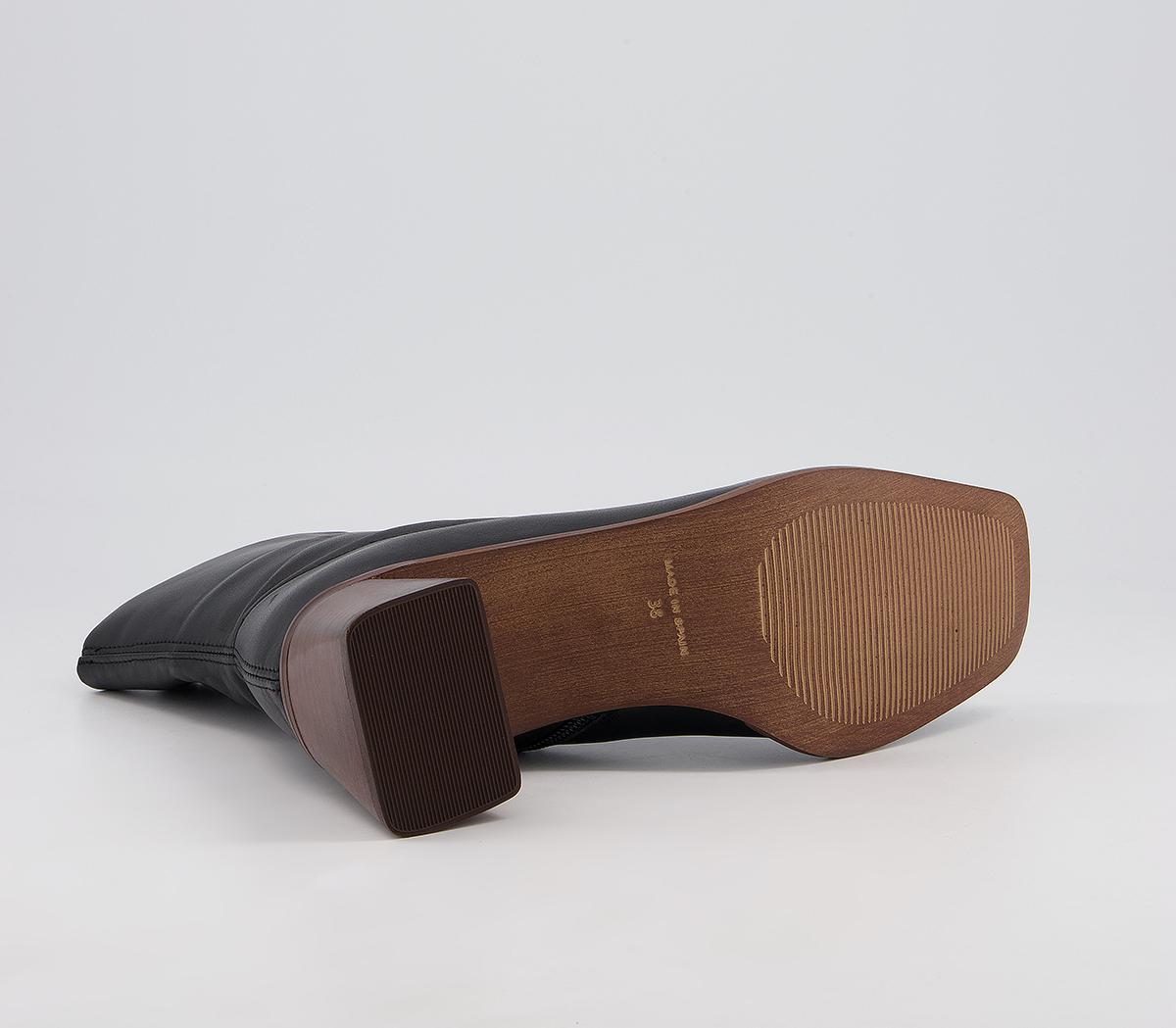 Office Anagram Square Toe Ankle Sock Boots Office Anagram Square Toe Ankle Sock Boots Black Leather