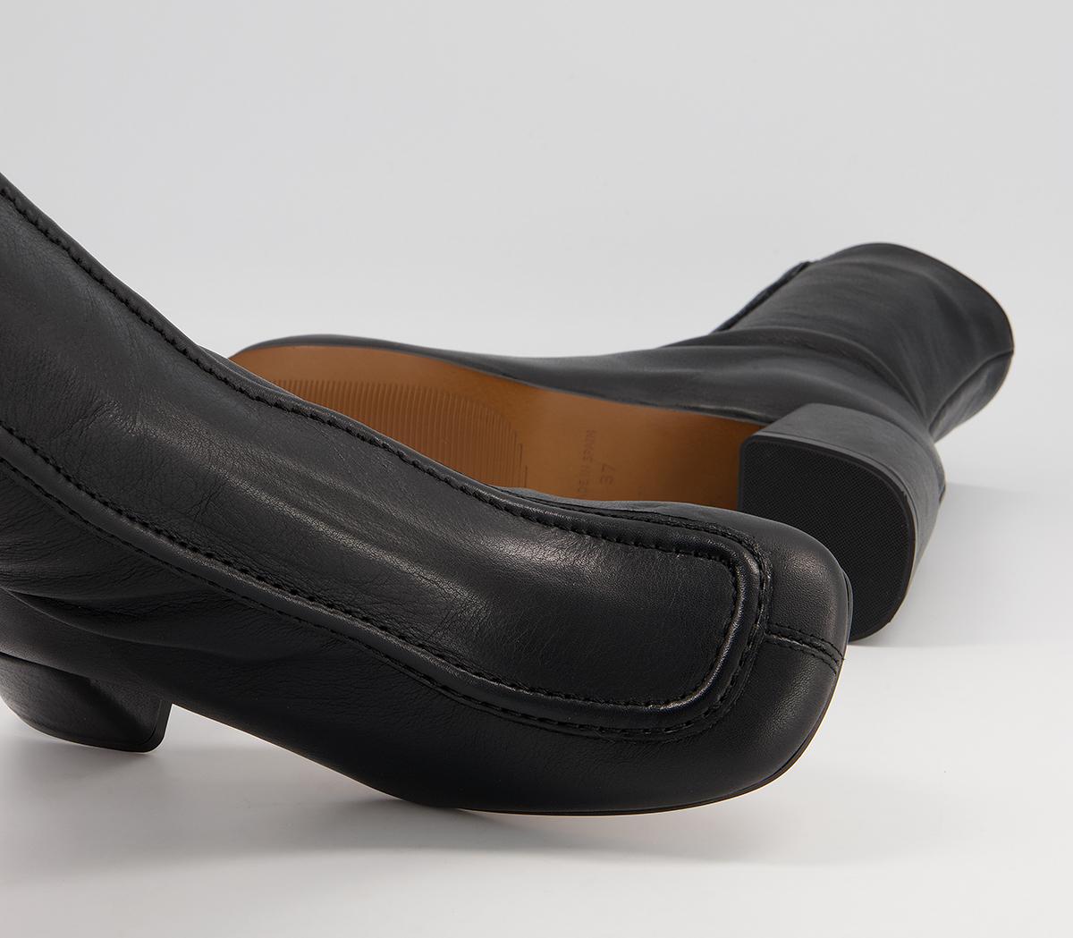 Office Anatomy Low 60's Style Boots Office Anatomy Low 60's Style Boots Black Leather
