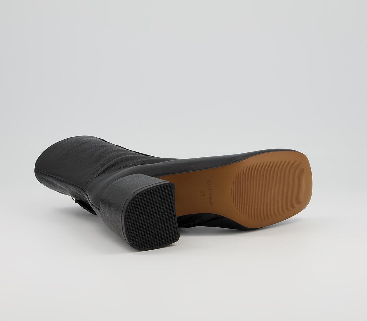 Office Anatomy Low 60's Style Boots Office Anatomy Low 60's Style Boots Black Leather
