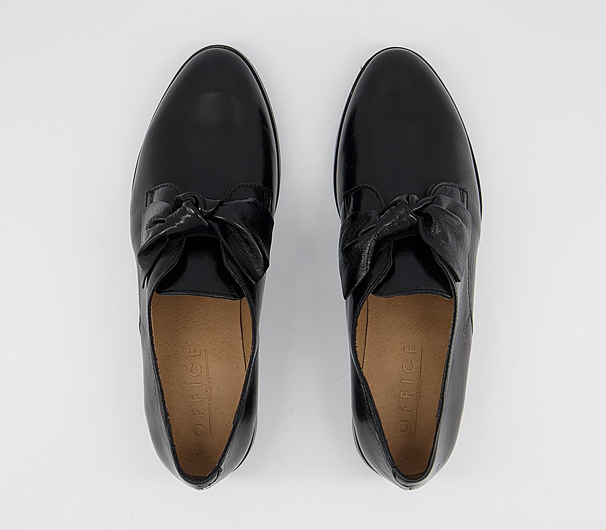 Office Flexed Bow Slip On Flats Office Flexed Bow Slip On Flats Black Leather