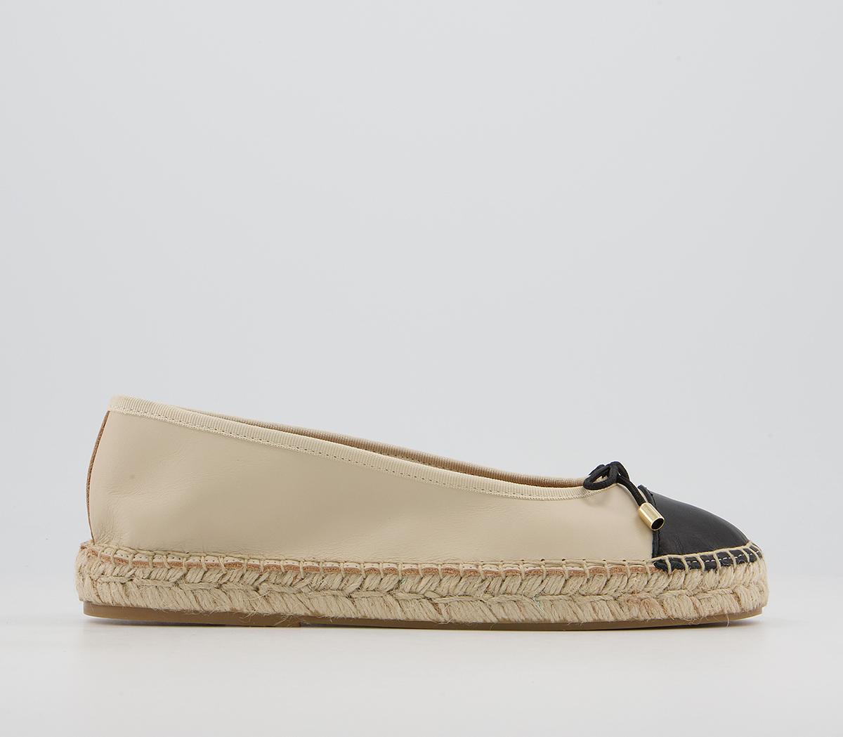 OFFICE Fortworth Espadrille Ballet Pumps Beige Leather - Flat Shoes for ...